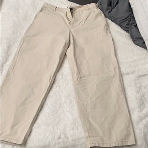 Straight leg khaki cargo pants